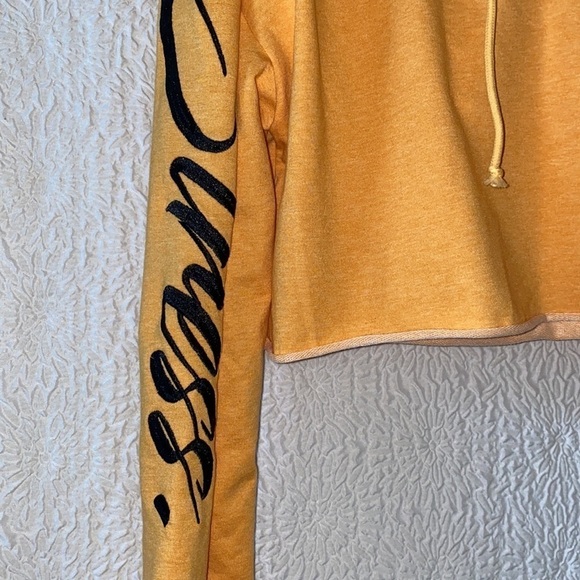 Stress Embroidered Long Sleeve Cropped Hoodie - Picture 3 of 6